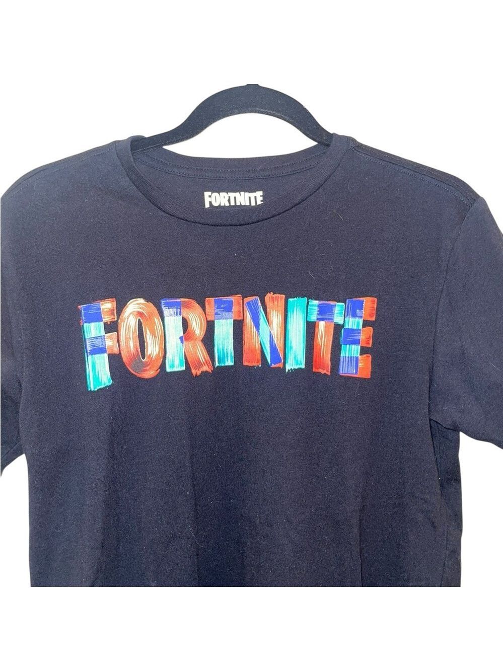 Fortnite Youth Boys Kids Graphic T-Shirt Black Rainbow Logo Video Game XXL (18) - Picture 2 of 4